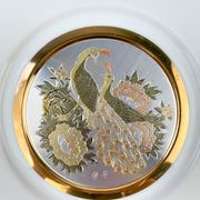 Decorative round porcelain dish "the art of chokin" made in japan