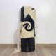 Handwoven natural wool rug, traditional black and white, 2/3 m.