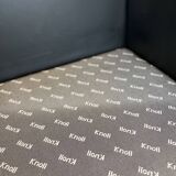 Pair of Black Leather Cube Club-Chairs by Charles Pfister for Knoll, 1980s