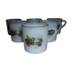 Opaline glass cups decorations OPEL 6 pieces