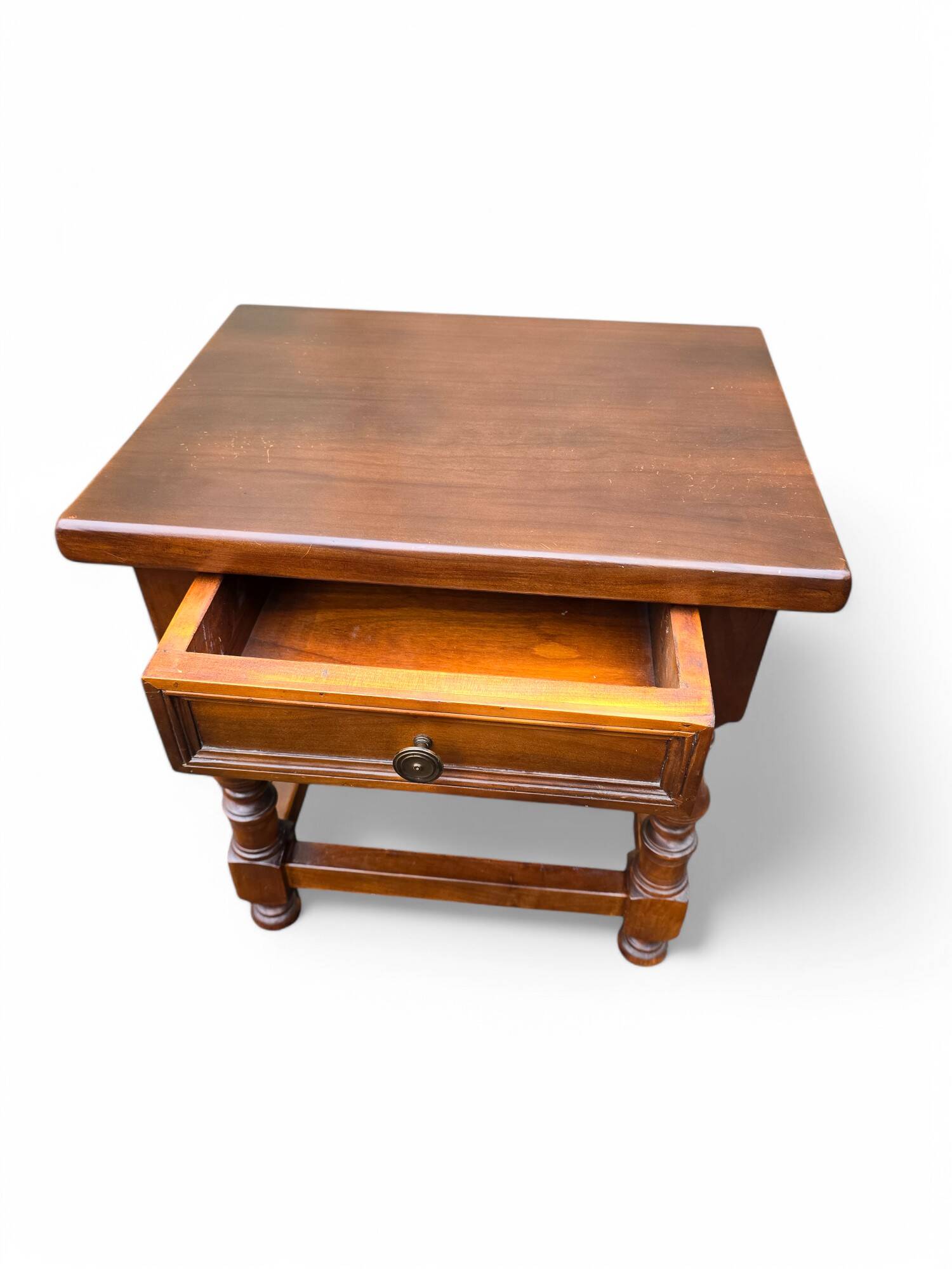 Vintage dark wood bedside table