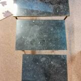 Marble and brass nesting table