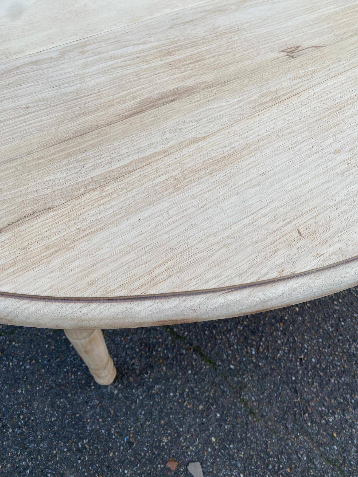 Renovated round extendable dining table with flaps, 6 extensions, 300cm.