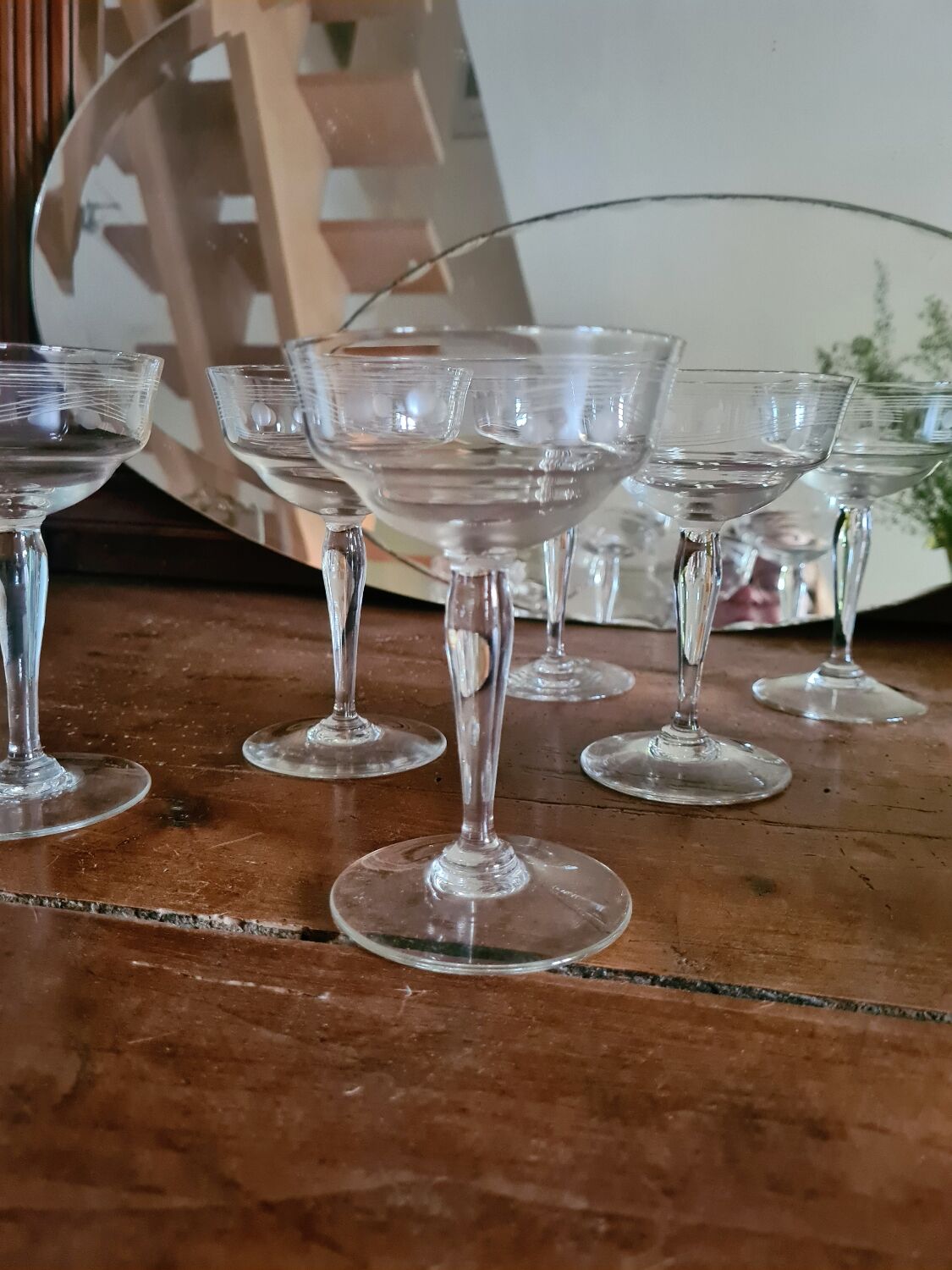 Crystal champagne glasses 30s