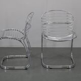 1970s Pair of Gastone Rinaldi Chromed Steel Chairs for Rima, Italy