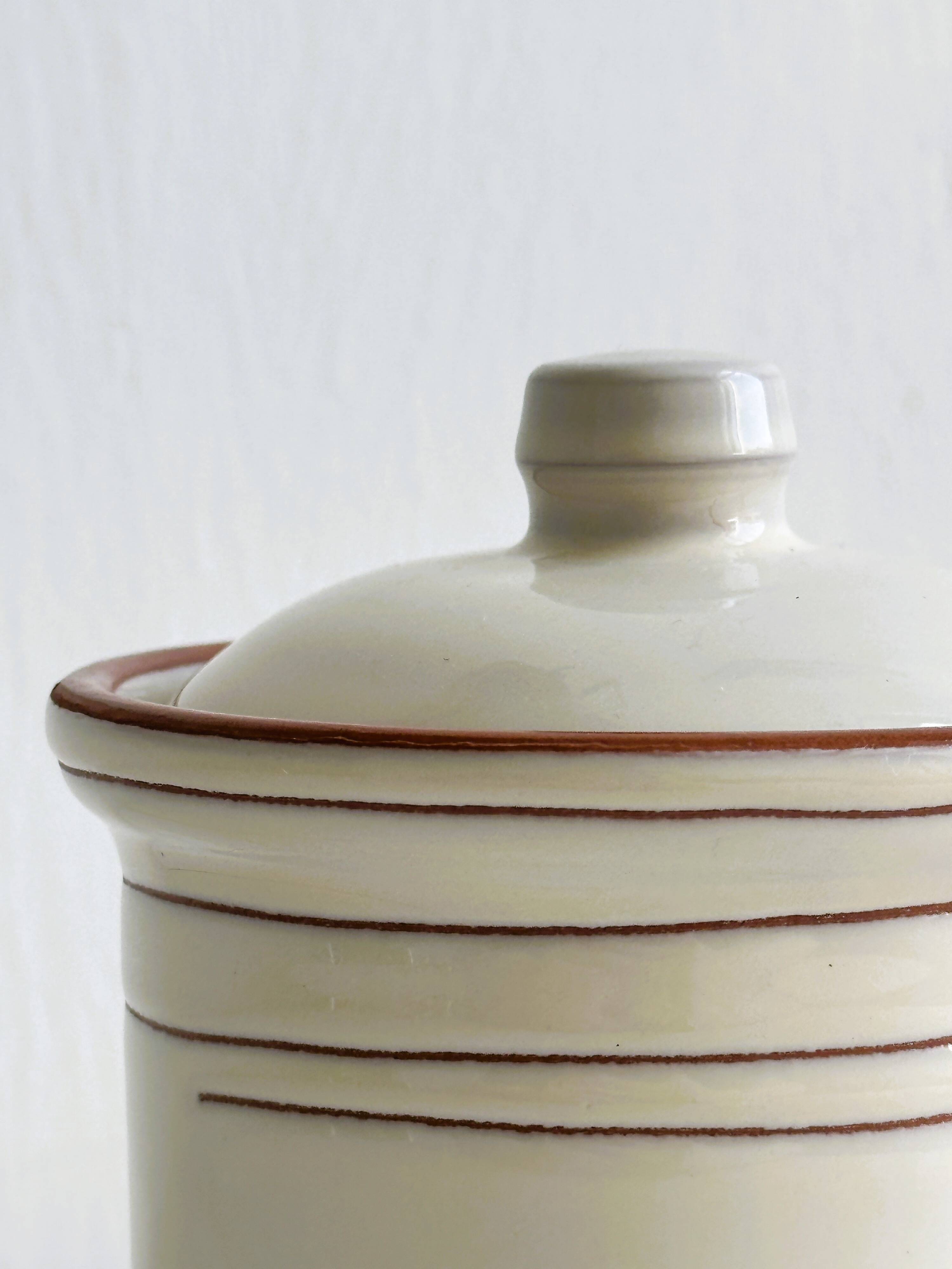 Vintage ceramic spice jar with lid