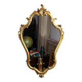 Louis XV style mirror in resin gilded with gold leaf, France 1960