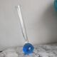 Vintage fine soliflore glass vase with blue ball in bubbled glass Murano at the base