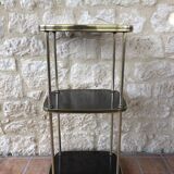 Side table has three shelves Formica and brass 60s/70s