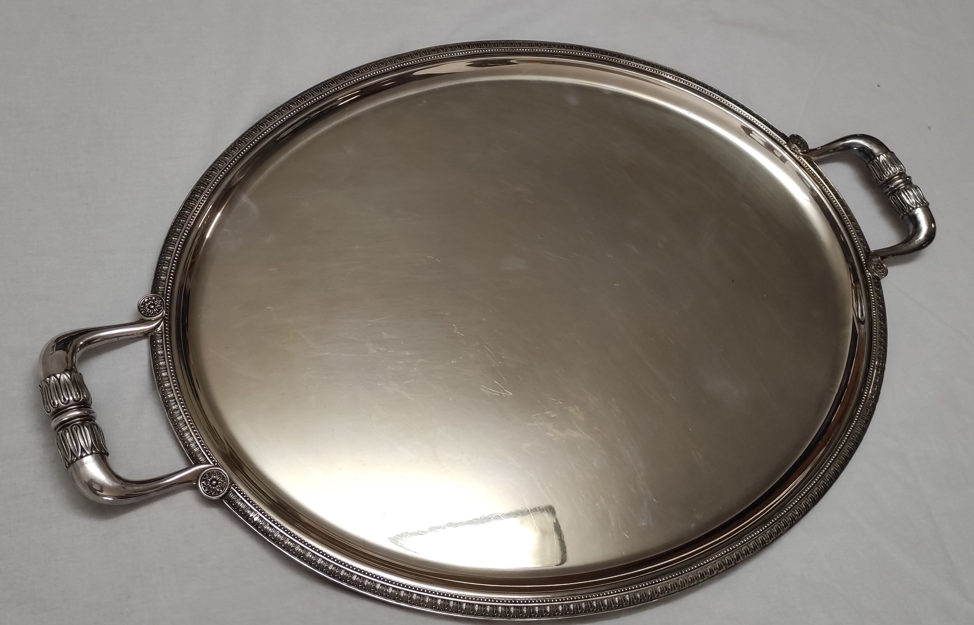 tea and coffee set 5 pieces in silver metal Gallia for Christofle model "Malmaison"