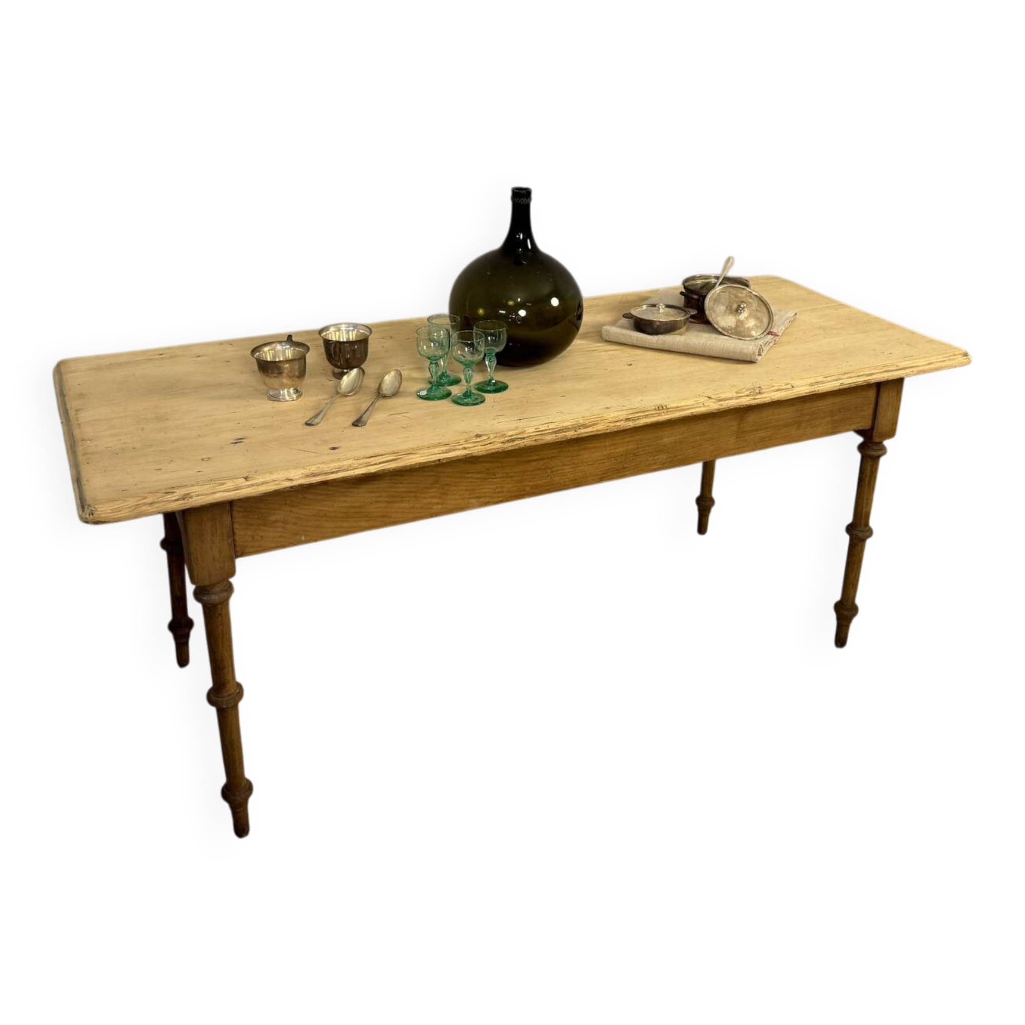 Old farmhouse table in fir, bistro style – 180 cm