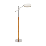 Vintage chrome leather floor lamp mid-century Atelje Lyktan, Sweden