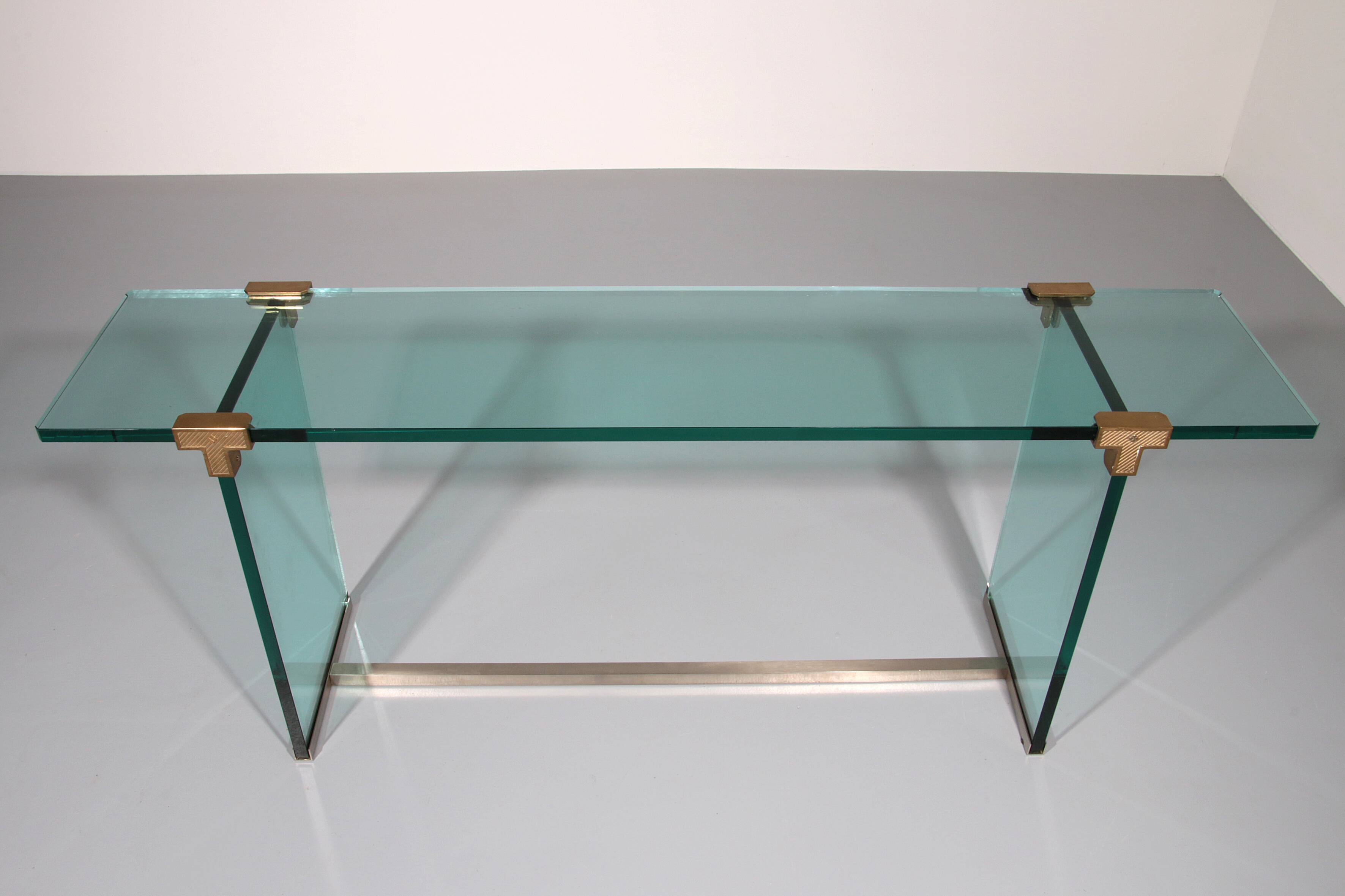 Peter Ghyzcy Side Table Model T30 solid glass 1960