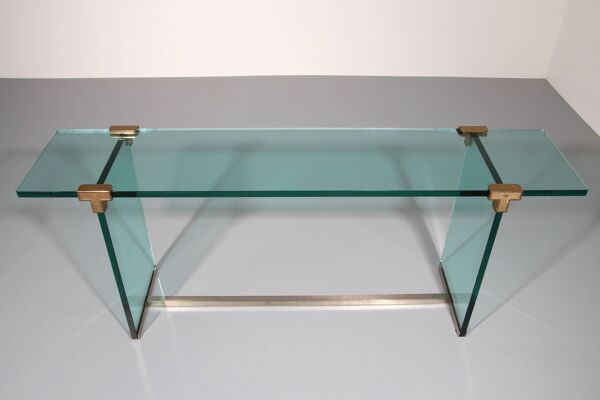 Table d'appoint Peter Ghyzcy Modèle T30 en verre massif 1960