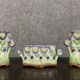 Onnaing: 3-piece Art Nouveau period barbotine set including a planter and two vases