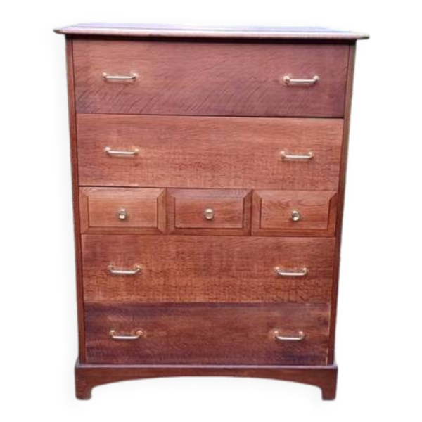 Commode haute semainier marque stag 1980 vintage royaume-uni
