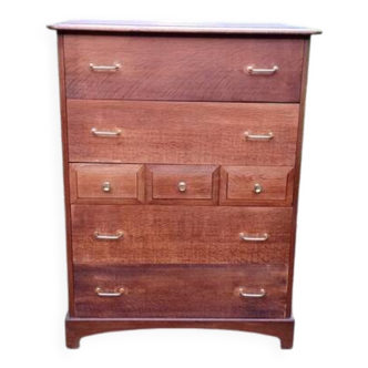 Commode haute semainier marque stag 1980 vintage royaume-uni