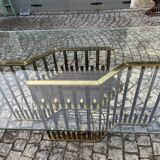 Rectangular glass dining table with brass legs, 1970s.