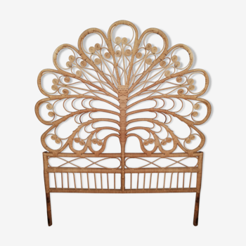 Rare Peacock vintage 60 rattan headboard