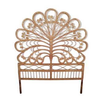 Rare Peacock vintage 60 rattan headboard
