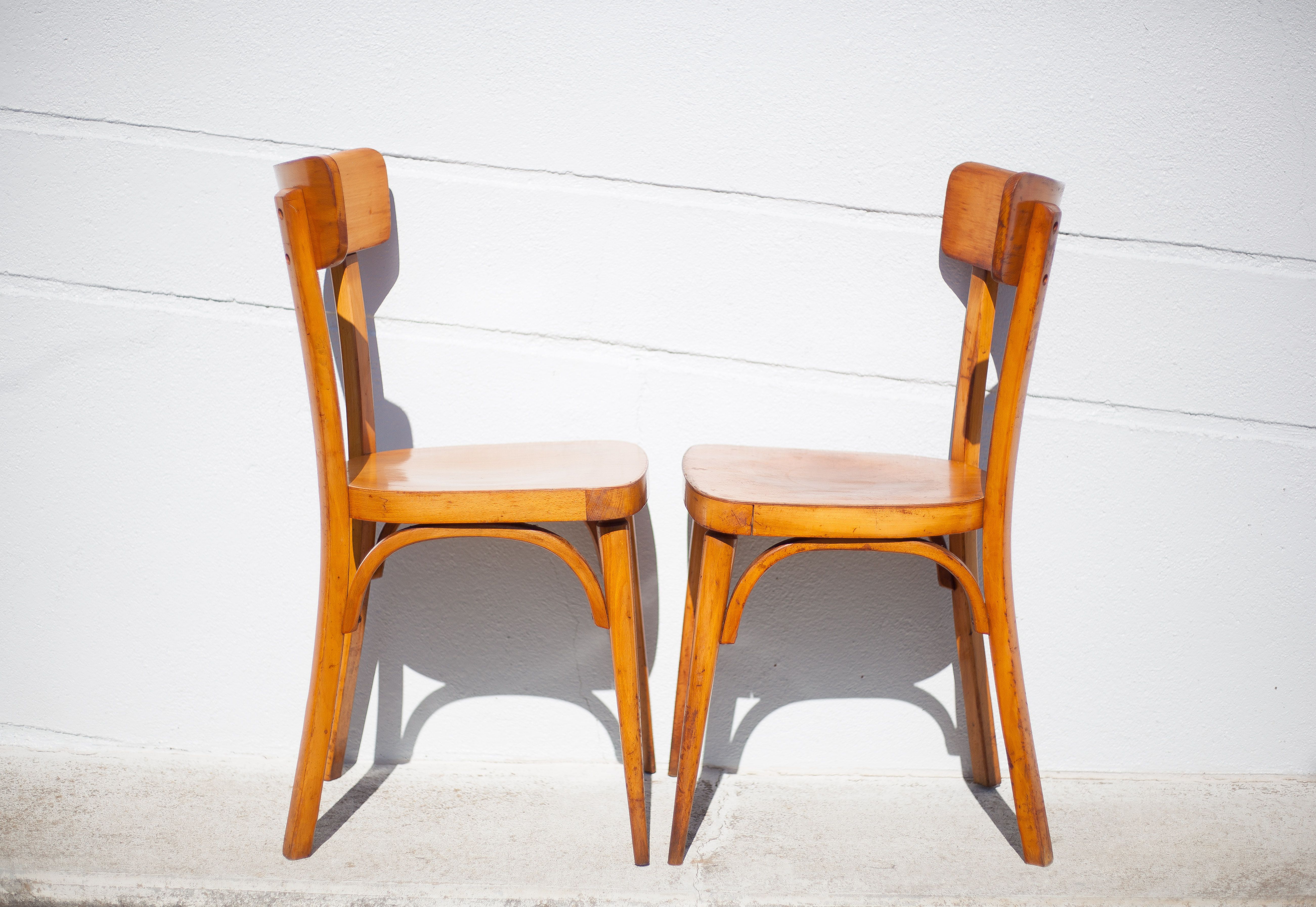 Pair of vintage wooden chairs