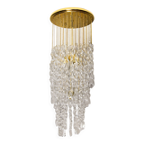 Murano glass and brass spiral chandelier, Italy, 1970s