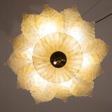 Plafonnier ou plafonnier en verre de Murano doré/orange, Rome, années 1970