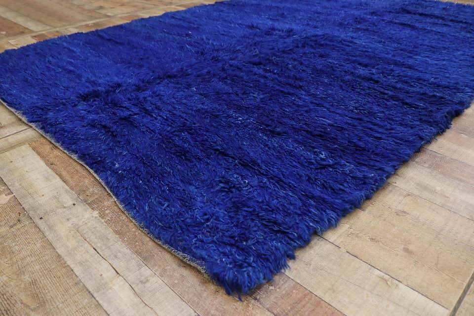 Blue Majorelle rug in natural wool 300x200cm