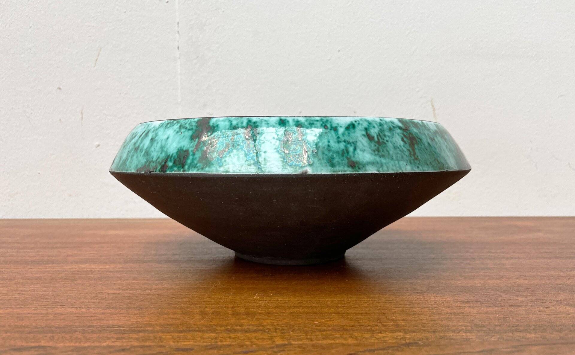 Grand bol de poterie d'atelier allemand du milieu du siècle de BKW Böttger Keramik Wandsbek, Hambourg, années 1960