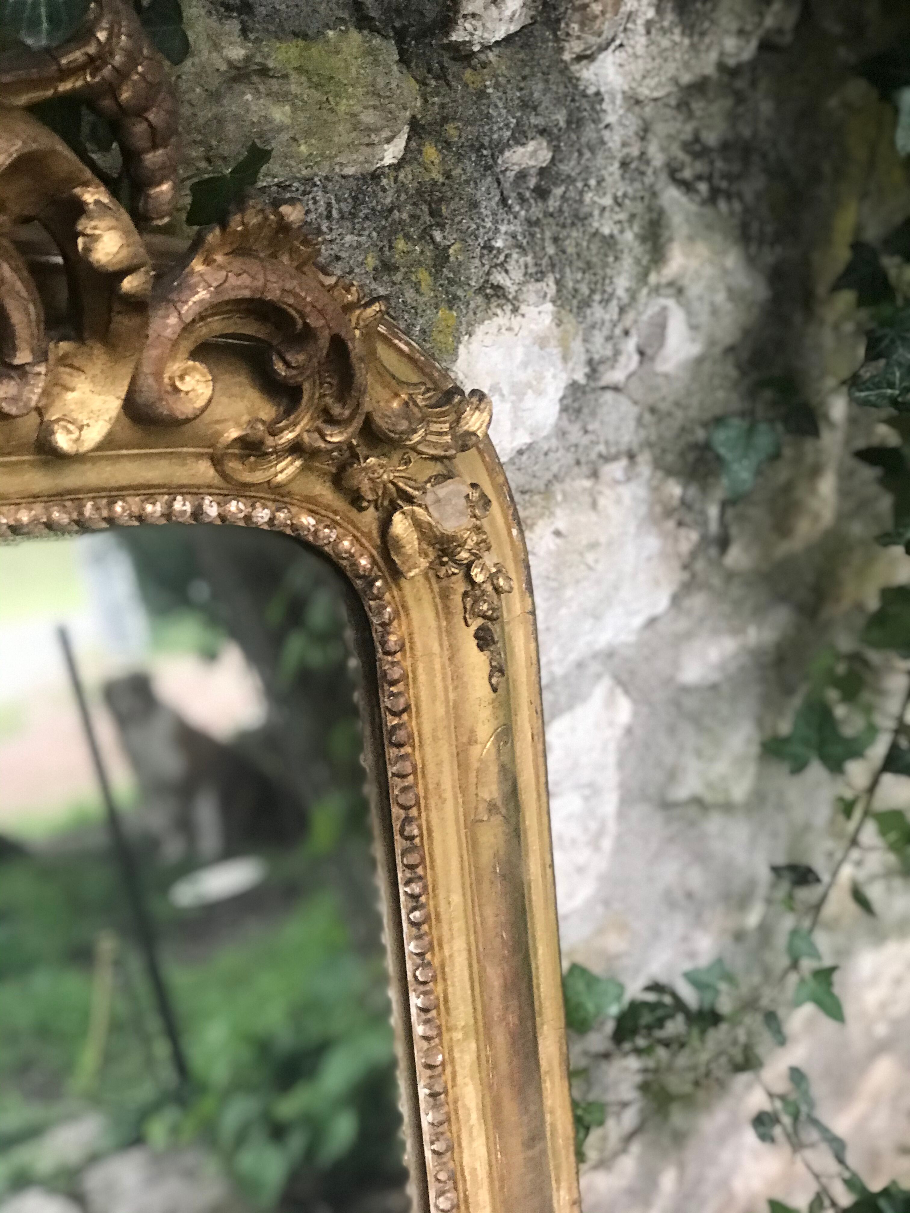 Large golden antique mirror  77x108cm