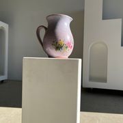 Vintage purple carafe with field flower patterns H:20cm
