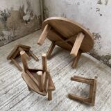 Circular elm coffee table from the 1950s