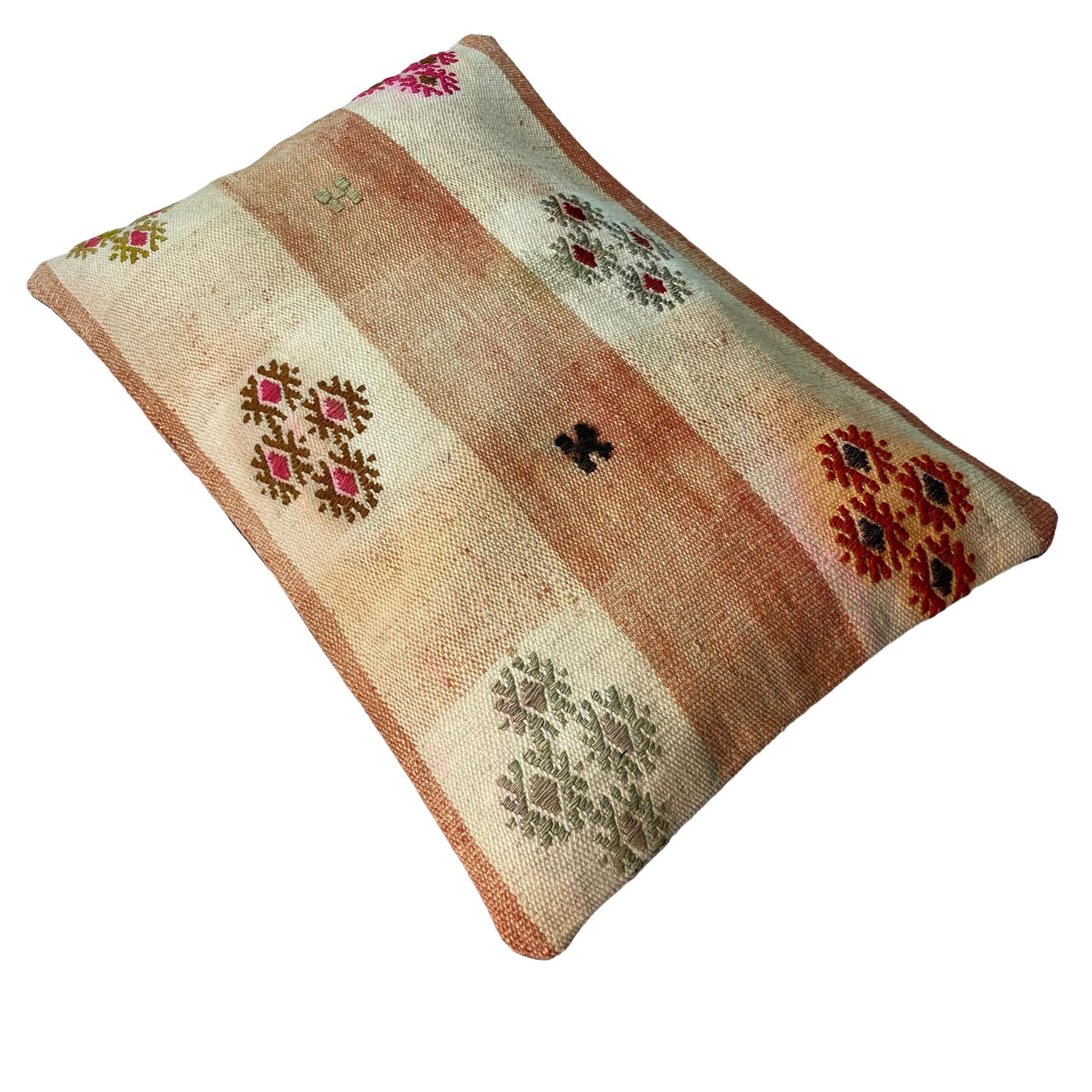 Vintage turkish kilim cushion cover, 30 x 50 cm