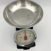 Vintage kitchen scale, black metal and stainless steel
