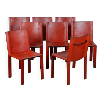 Ensemble de 8 chaises par Carlo Bartoli pour Matteo Grassi, 1980