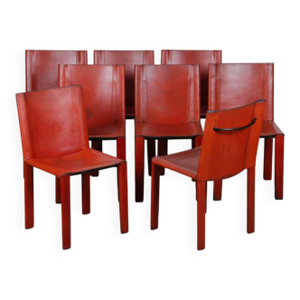 Set of 8 chairs by Carlo Bartoli for Matteo Grassi, 1980