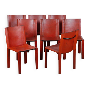 Set of 8 chairs by Carlo Bartoli for Matteo Grassi, 1980