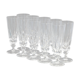 Suite of 10 glasses, champagne flutes cut from St. Louis.