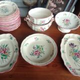 Old service dishes Lunéville floral decoration 29 pieces