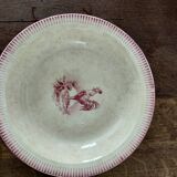 Flat salad bowl Terre de Fer Gien Model Chantecler Red Coq