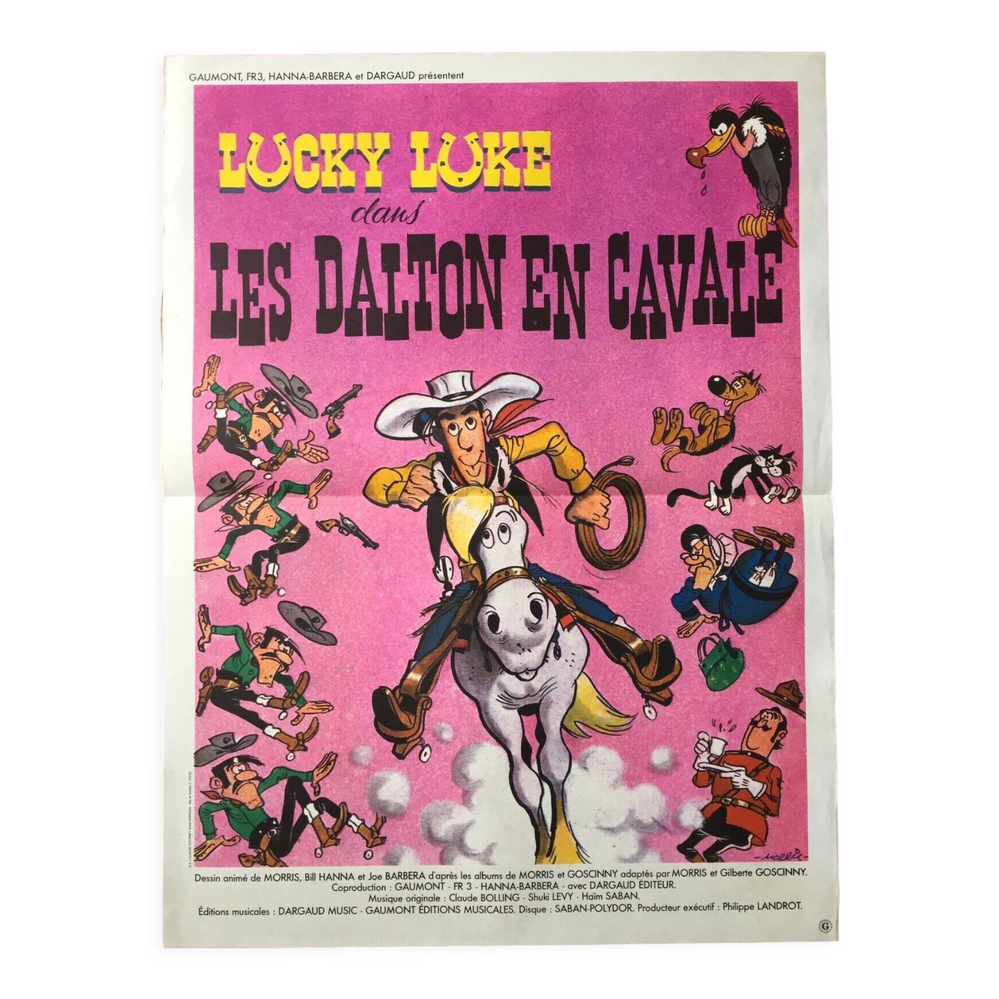 Original movie poster "Lucky Luke Les Dalton en Cavale" Morris, Goscinny 40x60cm 1983