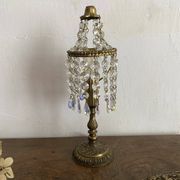 Lamp with pendants and gilded brass, H 30 cm