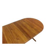 Vintage Danish round extendable dining table solid teak 1960s