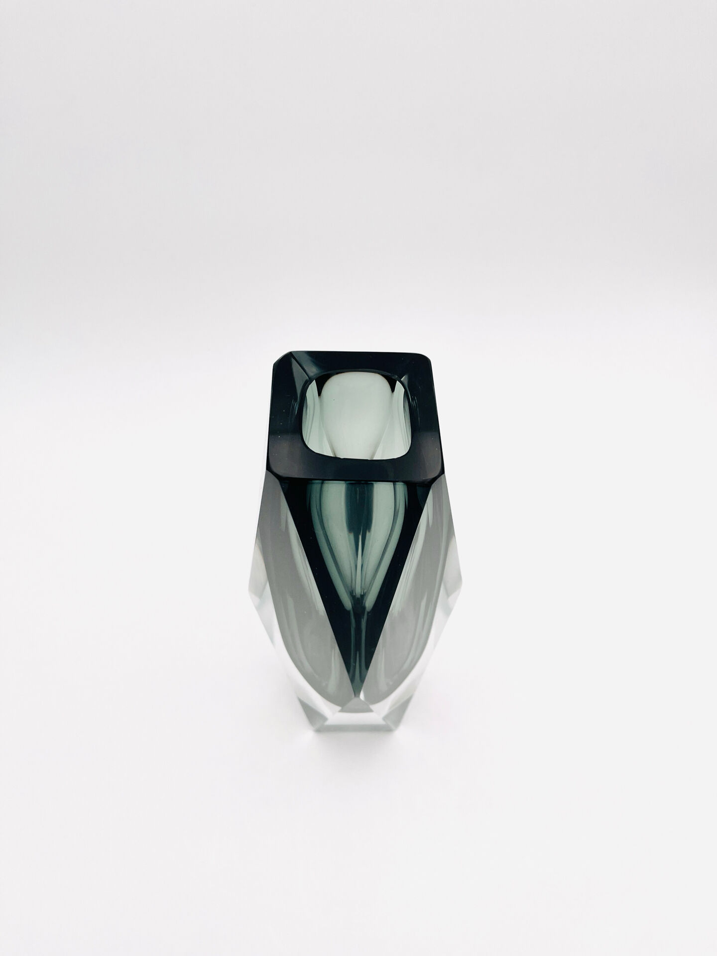 Vase XXL 30cm Murano Sommerso Alessandro Mandruzzato Gris Fumé