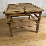 Vintage square bamboo coffee table, H. 38cm W. 47cm D. 47cm