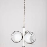 VINTAGE 70'S CHANDELIER IN SPACE AGE GLASS ITALIAN DESIGN