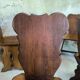 Set of six vintage brutalist wooden chairs.