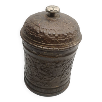 Vintage metal tobacco pot