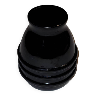 petit vase opaline noire - vintage