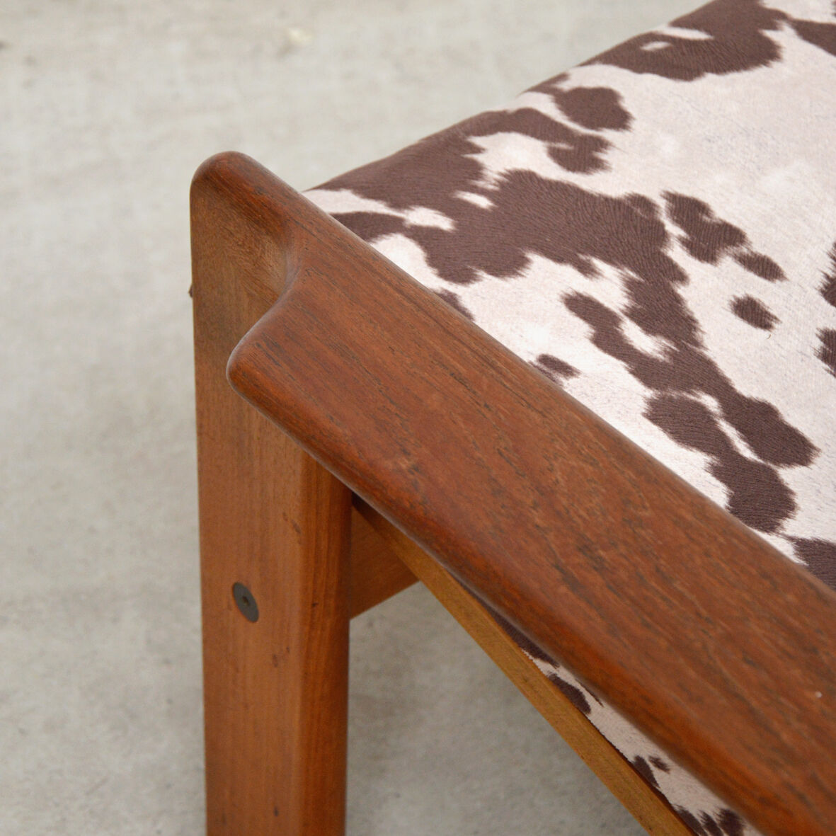Pair of Danish teak armchairs and footrests, 1960